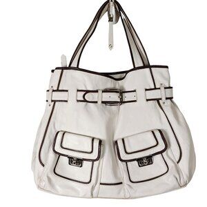 Cole Haan Ivory Leather Shoulder Bag w/ Pockets